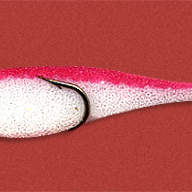 Рыбка Поролоновая Контакт 8см на двойнике бело-красн. (20шт)  