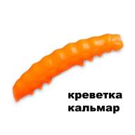 Силиконовая приманка Crazy Fish MF H-Worm 1.65" 64-42-77-7 креветка+кальмар цв. toxic orange (токсичный оранжевый)