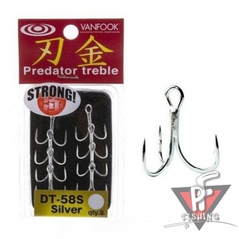 Крючки Vanfook DT-58S, #1/0 Silver