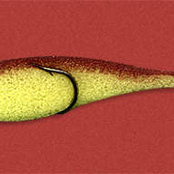 Рыбка Поролоновая Контакт 10см на двойнике желто-корич. (20шт)  