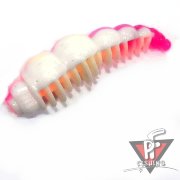 Зимние приманки Boroda Baits Larva Double Color, белый/ярко-розовый, сыр