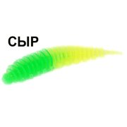 Мягкая приманка Boroda Baits Ayra Double Color цв. Зелёный/Лимон, аттр. Сыр, 8 шт./уп.