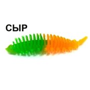 Мягкая приманка Boroda Baits Ayra Double Color цв. Зелёный/Оранжевый, аттр. Сыр, 8 шт./уп.