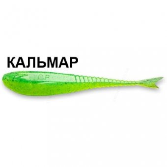 Силиконовая приманка Crazy Fish Glider 3.5" F36-90-7D-6 кальмар цв. lime-chart (лайм-шартрес)