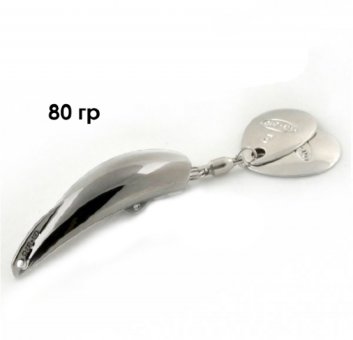 Блесна GT-BIO Deep Bomb II 80гр, серебро, без крючка