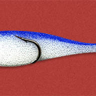 Рыбка Поролоновая Контакт 6см на двойнике бело-син. (20шт)