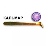 Силиконовая приманка Crazy Fish Vibro Worm 3,4'' 12-85-14-6-F кальмар  цв. UV Motor Oil (УФ моторное масло)