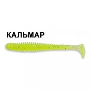 Силиконовая приманка Crazy Fish Vibro Worm 3,4'' 12-85-54-6-F кальмар цв. green acid (зеленая кислота)