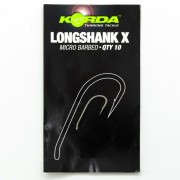 KORDA Крючок Long Shank-X №6 с бородкой 10шт