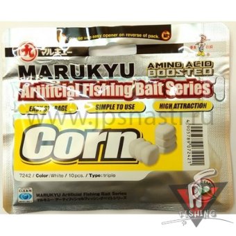 Зимние приманки Marukyu Corn Triple, белый, 10 шт.