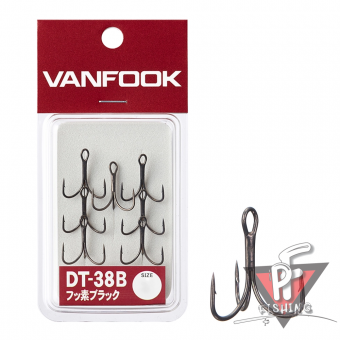 Крючки тройные Vanfook Strong Fine Treble Hook DT-38B, Fusso Black, #4