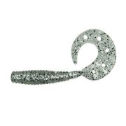 Твистер Dragon Diver 2"/5cm 20 шт. CLEAR silver/black glitter