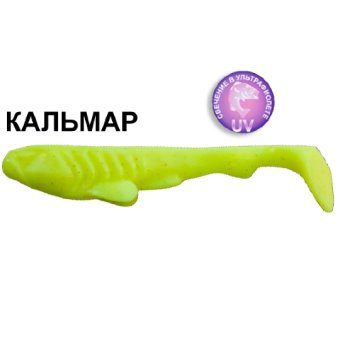 Силиконовая приманка Crazy Fish Tough 5" 28-125-6-6 кальмар цв. chartreuse (шартрез)