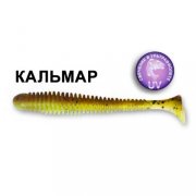 Силиконовая приманка Crazy Fish Vibro Worm 3,4'' 13-85-4d-6-F кальмар цв. chart swamp (шартрес болото)