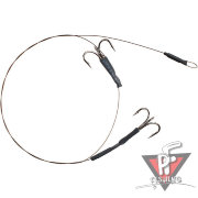 Система стальных поводков Mikado X-Plode с 2 тройниками 40 см., 10 кг. (2 шт.)