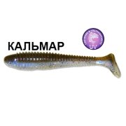 Силиконовая приманка Crazy Fish Vibro Fat 4" 15-10-3d-6 кальмар цв. swamp pearl (болотная жемчужина)