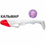 Силиконовая приманка Crazy Fish Tough 5" 28-125-59RH-6 кальмар цв. white (красная голова/белый)