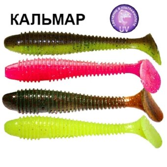 Силиконовая приманка Crazy Fish Vibro Fat 4" 14-100-М22-6 кальмар цв. MIX 22