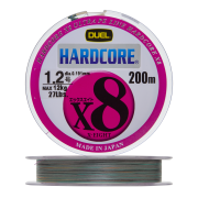 Шнур плетеный Duel Hardcore PE X8 #1,2 0,191мм 200м (5color-yellow marking)