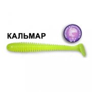 Силиконовая приманка Crazy Fish Vibro Worm 3" 11-7,5-6-6 кальмар цв. chartreuse (шартрез)