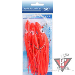 Морская оснастка Mikado OCTOPUS RIG 12 см, крючок № 7/0 (3шт.) RED