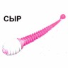 Силиконовая приманка Boroda Baits Antares Junior Double Color цв. Белый/Ярко-розовый,  аттр. Сыр, 8 шт./уп.