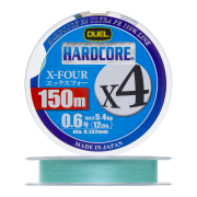 Шнур плетеный Duel Hardcore PE X4 #0,6 0,132мм 150м (milky green)