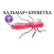 Силиконовая приманка Crazy Fish Kasari 1.6" 51-40-9d-7 кальмар+креветка цв. pink snow (розовый снег)
