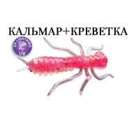 Силиконовая приманка Crazy Fish Kasari 1.6" 51-40-9d-7 кальмар+креветка цв. pink snow (розовый снег)