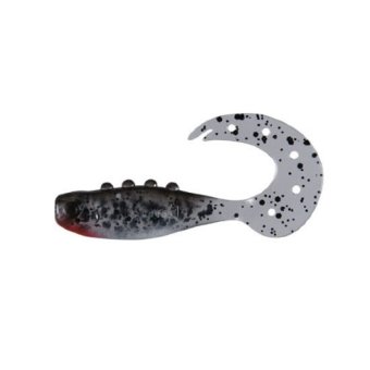 Твистер Dragon Hitman 2"/5cm 20 шт. CLEAR/BLACK black glitter white/red
