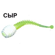Силиконовая приманка Boroda Baits Antares Junior Double Color цв. Белый/Лимон,  аттр. Сыр, 8 шт./уп.