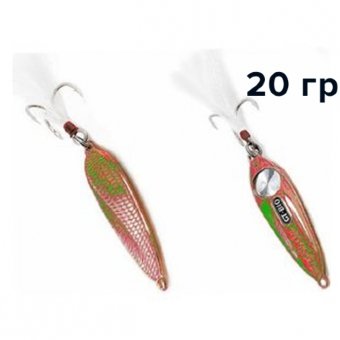 Блесна GT-BIO Racing Boat Evolutional Version 20g, красный+люминисцентный-зеленый