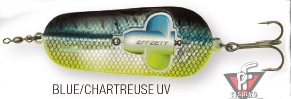 Блесны DAM Effzett Rattlin Spoon 40гр - Blue/Chartreuse UV