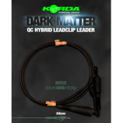 KORDA Монтаж готовый Dark Matter Leader QC Hybrid Clip 0.5м Weed 40lb
