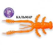 Силиконовая приманка Crazy Fish Crayfish 3" 34-75-64-6 кальмар цв. fluo orange (флуоресцентно-оранжевый)