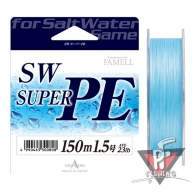 Плетеный шнур Yamatoyo Famell SW Super PE х4, #1.0, 150 м, голубой