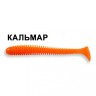 Силиконовая приманка Crazy Fish Vibro Worm 3,4" 12-8,5-64-6 кальмар цв. fluo orange (флуоресцентно-оранжевый)
