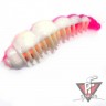 Зимние приманки Boroda Baits Larva Double Color, белый/ярко-розовый, сыр
