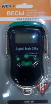 Весы и динамометр электронные рыболовные, до 25 кг,ночная подсветка,терм.воздуха