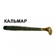 Силиконовая приманка Crazy Fish Vibro Worm 3,4" 12-85-42-6 кальмар цв. green pumpkin bl. (зеленая тыква син.)