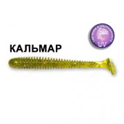 Силиконовая приманка Crazy Fish Vibro Worm 3,4" 12-85-1-6 кальмар цв. olive (оливка)
