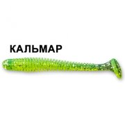 Силиконовая приманка Crazy Fish Vibro Worm 3,4" 12-85-54-6 кальмар цв. green acid (зеленая кислота)