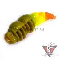 Зимние приманки Boroda Baits Larva Double Color, фисташка/лимон/оранжевый, сыр