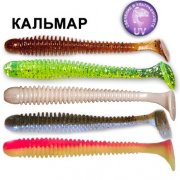Силиконовая приманка Crazy Fish Vibro Worm 3,4" 12-85-М56-6 кальмар цв. MIX56
