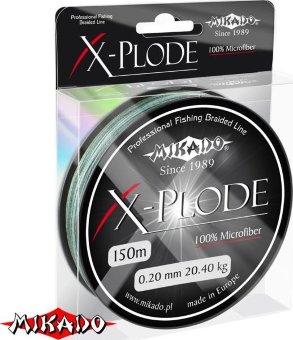 Плетеный шнур Mikado X-PLODE 0,18 green (150 м) - 18.35 кг.