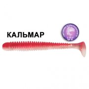 Силиконовая приманка Crazy Fish Vibro Worm 3,4" 13-85-9d-6 кальмар цв. pink snow (розовый снег)