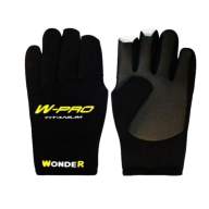 Неопреновые перчатки без трёх пальцев Wonder Gloves W-Pro черный WG-FGL015  XXL