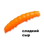 Силиконовая приманка Crazy Fish MF H-Worm Inline 1.1" 20 шт (2*10) 63-28-77-9 сладкий сыр цв. toxic orange (токсичный оранжевый)