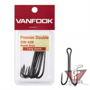 Крючки двойные Vanfook Premier Double DW-42B Long Shank, #2/0, Stealth Black
