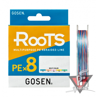 Плетеный шнур Gosen RooTS PE x8, #0.8, 150 м, многоцветный